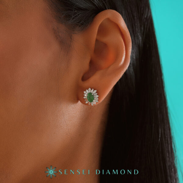 Anturaj Oval Zümrüt Küpe - Görsel 3