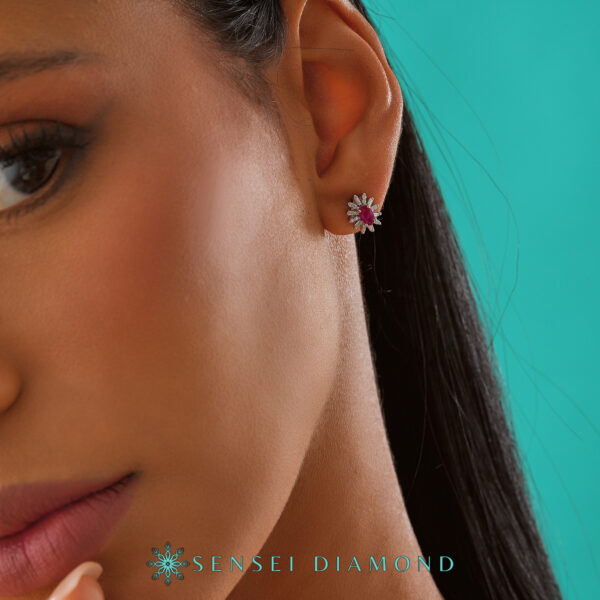 Anturaj Oval Yakut Küpe - Görsel 3