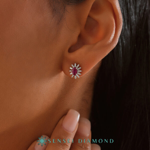 Anturaj Oval Yakut Küpe - Görsel 4