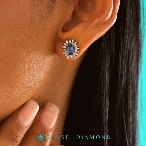 Anturaj Oval Safir Küpe - Görsel 3