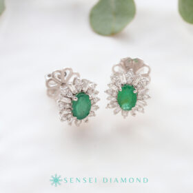 Anturaj Oval Zümrüt Küpe