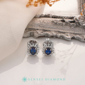 Anturaj Oval Safir Küpe